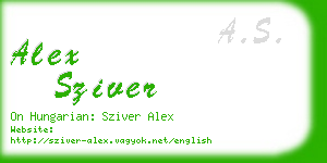 alex sziver business card